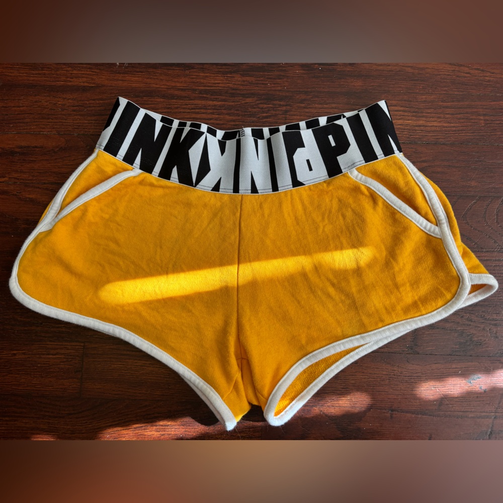 PINK Yellow Boyshorts size small